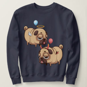 Cute Pug Angel/Devil Sweatshirt
