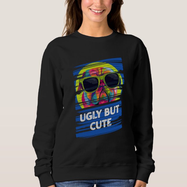 Cute Pug Animal Pun Dutch Bulldog Animal Meme Sweatshirt (Front)