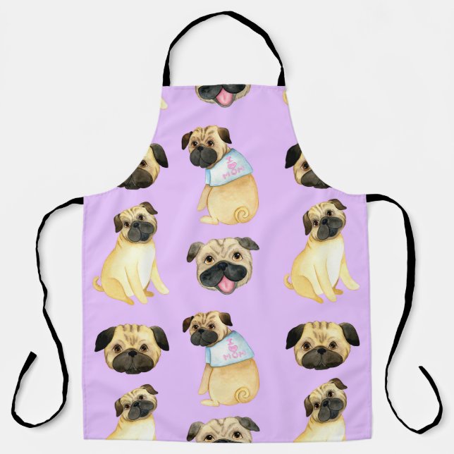 Cute Pug, Boys Girls & Kids, Dog Lover, Dog Gift Apron (Front)