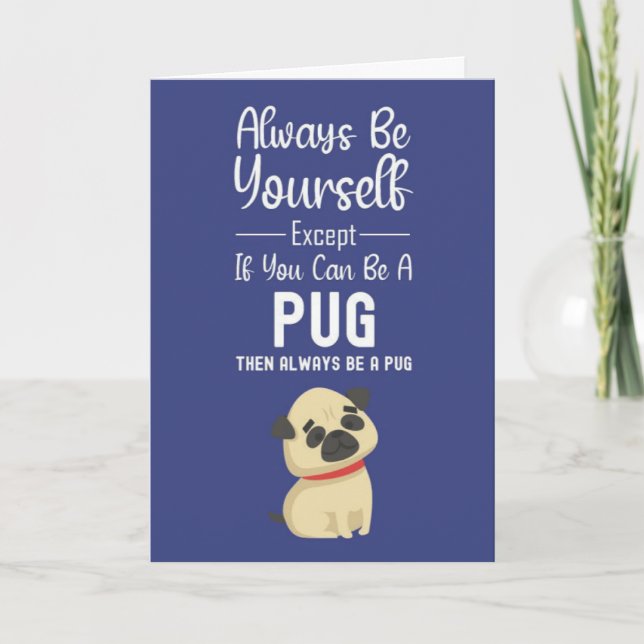 Cute Pug Cards Dog Funny Humor Pet Animal Puppy (Front)