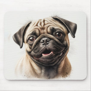 Cute Pug chilling Best Dog Mum Ever Mouse Pad