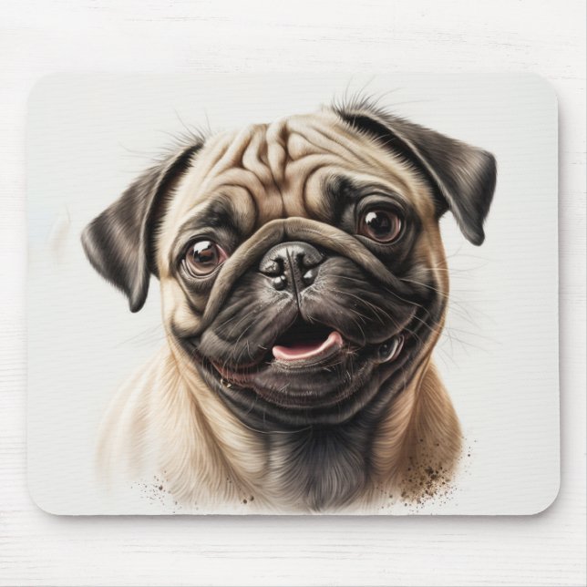 Cute Pug chilling Best Dog Mum Ever Mouse Pad (Front)
