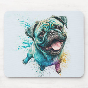 Cute Pug chilling Best Dog Mum Ever Mouse Pad