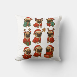 Cute Pug Christmas Collection Cushion