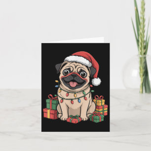 Cute Pug Christmas Xmas Design Funny Dog Lover Hol Card