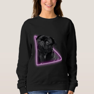 Cute pug comming out of neon gateway Classic T-Shi Sweatshirt