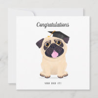 Cute Pug Congratulations Graduation Card