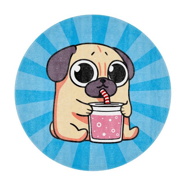 Cute Pug Cutting Board (Front)