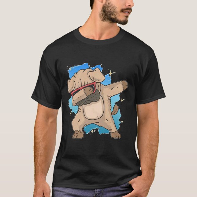 Cute Pug Dabbing T-Shirt (Front)