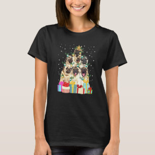 Cute Pug Dog Christmas Tree Lights Pet Puppy Dad M T-Shirt