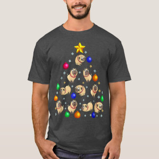 Cute Pug Dog Christmas Tree Ornament For Pug Lover T-Shirt