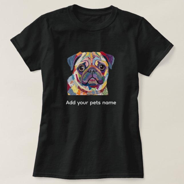 Cute Pug Dog Design T-shirt (Design Front)
