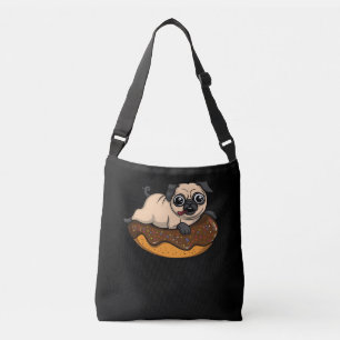 Cute Pug Dog Doughnut Lover Pet Crossbody Bag
