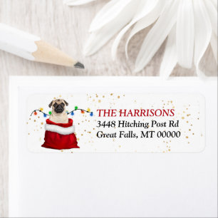 Cute Pug Dog Gift Return Address Label