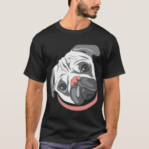 Cute pug dog head tilt, illustration drawing T-Shirt