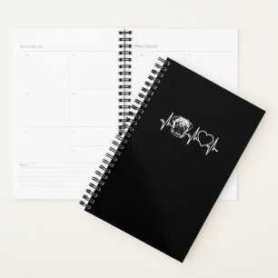 Cute Pug Dog Heartbeat   Love Pug Dog Planner