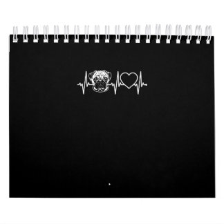 Cute Pug Dog Heartbeat Lovely Pug Dog Calendar