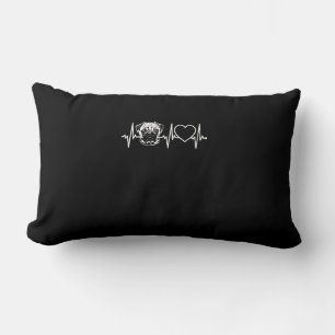Cute Pug Dog Heartbeat Lovely Pug Dog Lumbar Cushion