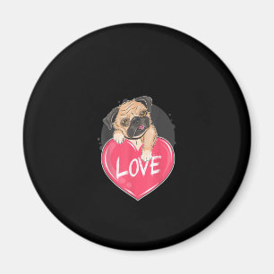 Cute Pug Dog Hearts Pug Valentine's Gift Magnet