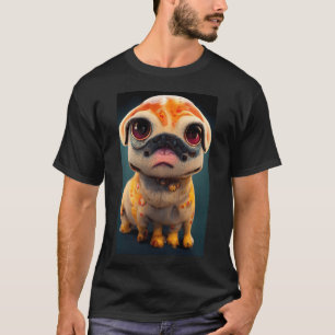 Cute Pug Dog in Royal King's Robes with Crown T-Shirt