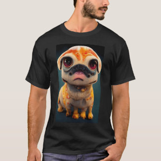 Cute Pug Dog in Royal King's Robes with Crown T-Shirt