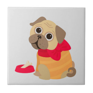 Cute pug dog lover ceramic tile