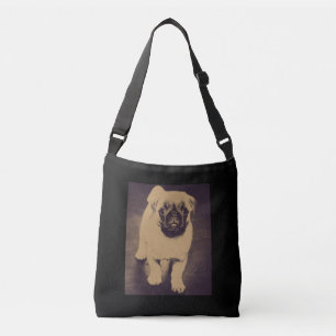 Cute Pug Dog Portrait Crossbody Bag