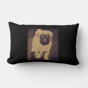 Cute Pug Dog Portrait Lumbar Cushion