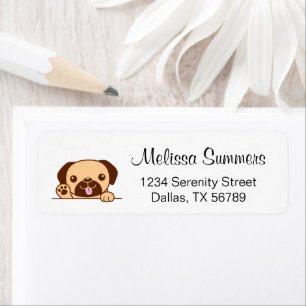 Cute Pug Dog Return Address Label