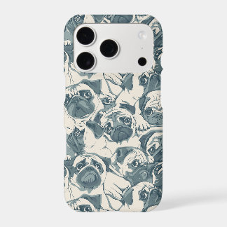 Cute Pug Dog Seamless Pattern