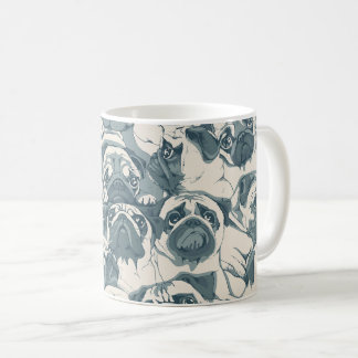 Cute Pug Dog Seamless Pattern Coffee Mug