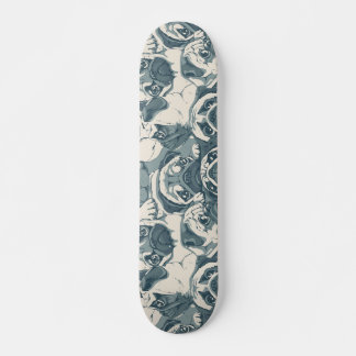 Cute Pug Dog Seamless Pattern Skateboard