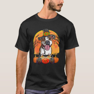 Cute Pug Dog Witch Hat Halloween Costume Pumpkin C T-Shirt