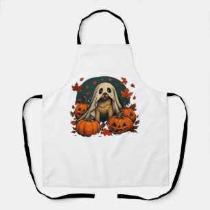 Cute Pug Dog With Pumpkins Fall Halloween Classic Apron