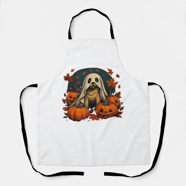 Cute Pug Dog With Pumpkins Fall Halloween Classic  Apron (Front)