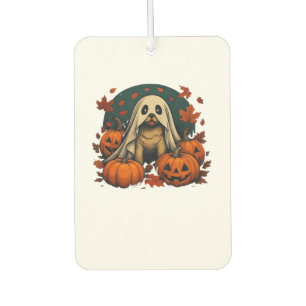 Cute Pug Dog With Pumpkins Fall Halloween Classic  Car Air Freshener