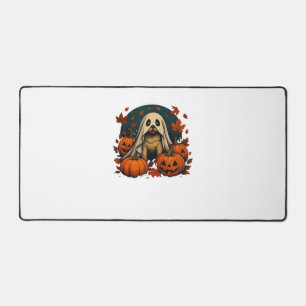 Cute Pug Dog With Pumpkins Fall Halloween Classic  Desk Mat