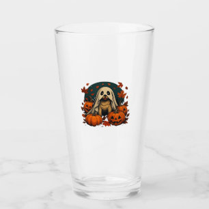 Cute Pug Dog With Pumpkins Fall Halloween Classic  Glass