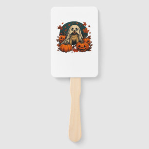 Cute Pug Dog With Pumpkins Fall Halloween Classic  Hand Fan