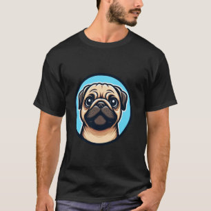 Cute Pug Face Cartoon Art, Gifts for Pug Lovers T-Shirt
