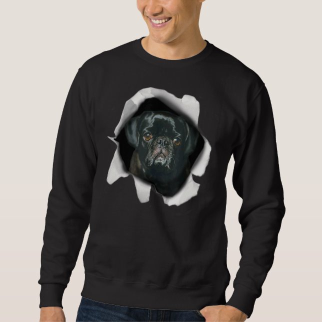 Cute Pug Face  Dog Puppy  Men Women Boys Girls Sweatshirt (Front)