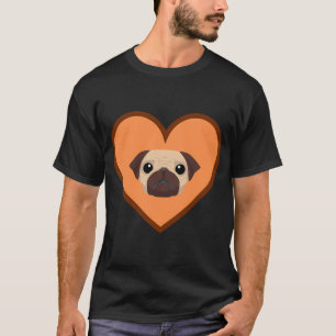 Cute Pug Face Ice Cream Illustration T-Shirt