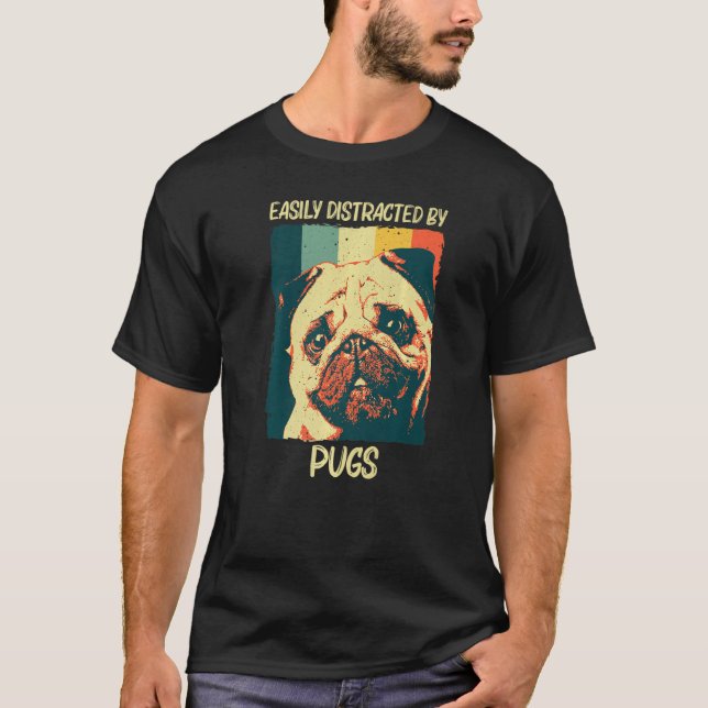Cute Pug For Men Women Pet Dog Puppy Breed Pug T-Shirt (Front)