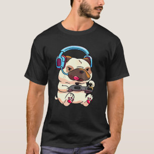 Cute Pug Gaming Gamer Puppy Pugs For Men Women T-Shirt