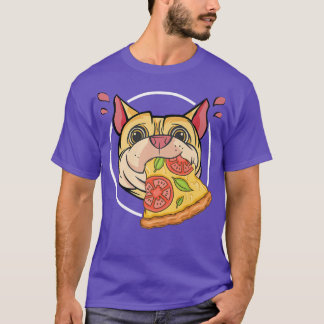 Cute Pug Graphic Pizza Lover Eating Italian Food P T-Shirt