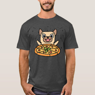 Cute Pug Graphic Pizza Lover Eating Italian Food P T-Shirt