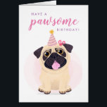 Cute Pug Happy Birthday card<br><div class="desc">Cute Pug Happy Birthday card</div>