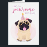 Cute Pug Happy Birthday card<br><div class="desc">Cute Pug Happy Birthday card</div>