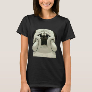 Cute Pug holding big cheeks Classic 105 T-Shirt