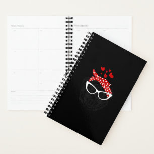 Cute Pug In A Headband With Glasses Gifts Planner